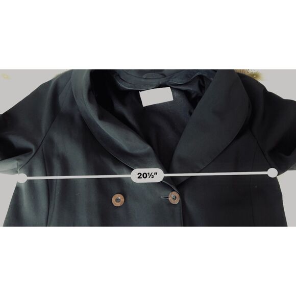 Jones New York black double breasted wool trench coat. L/XL - Picture 6 of 9